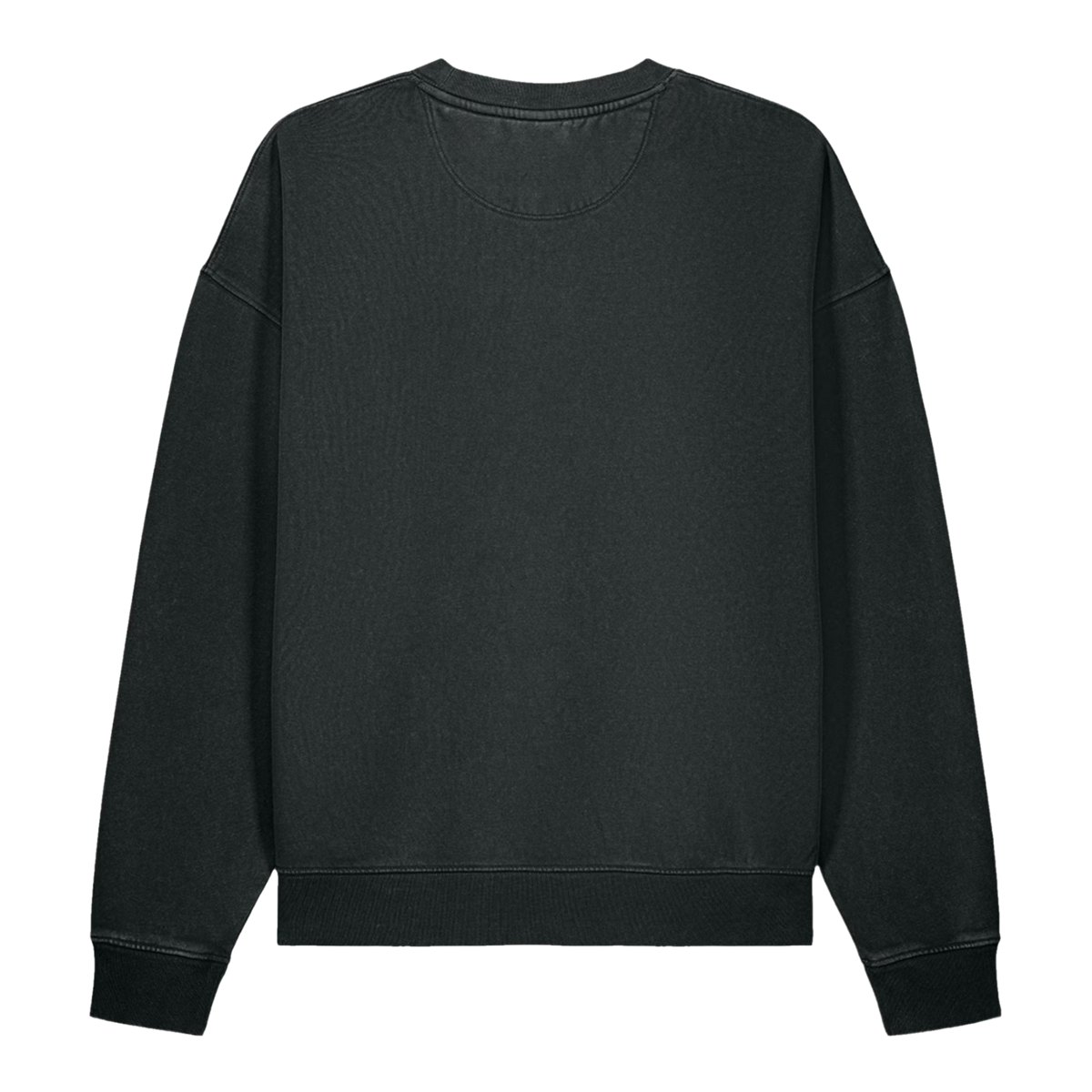 The Possibility Crewneck in washed black, back view